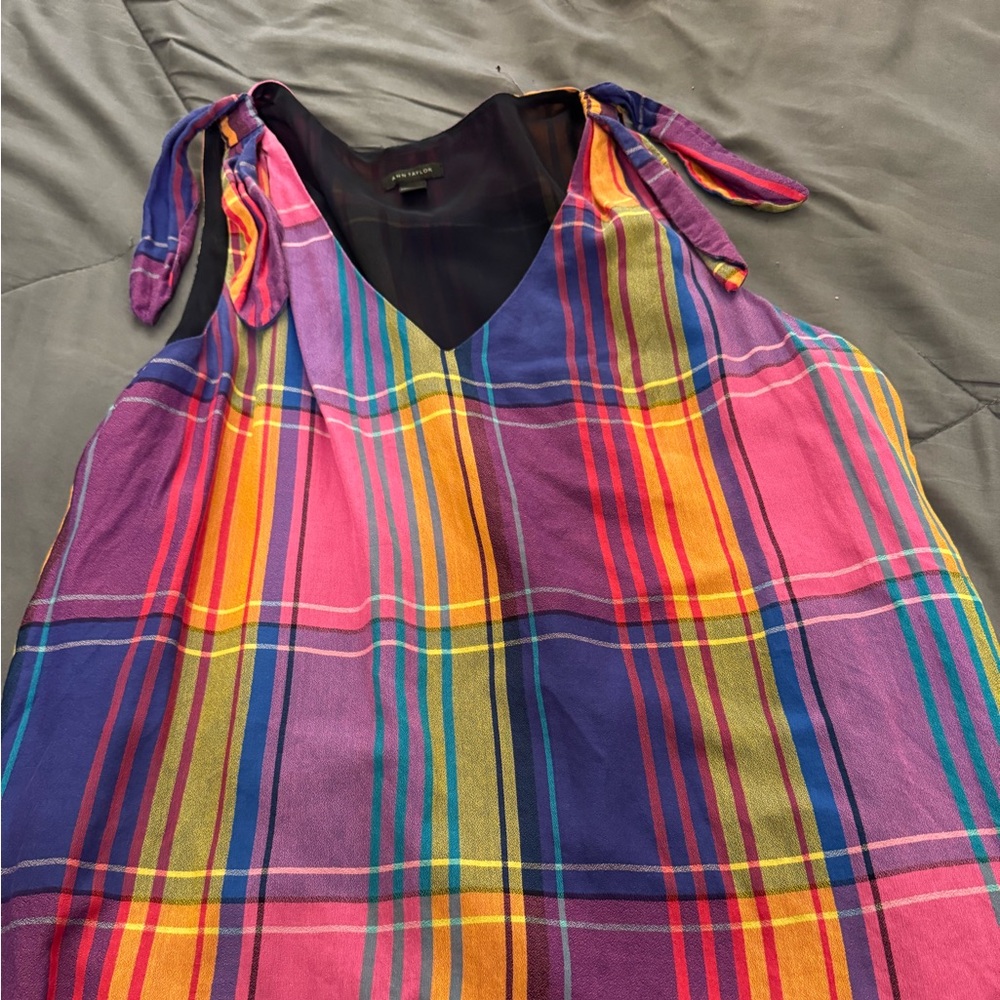 Ann Taylor Multicolor Plaid Dress